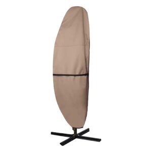 Brown-Offet Waterproof Outdoor Offset Banana Style Umbrella Cover Fits 5-5 Feet