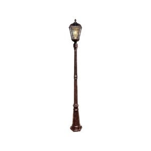 Brushed Bronze Outdoor Solar Lamp Post with Rainwater Glass