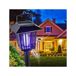 Bug Killer Solar Powered LED Light with Staking Option for Outdoor Flying Insects