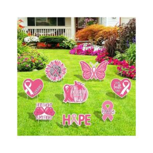 Butterfly, Heart, and Pink Ribbon Lawn Decorations