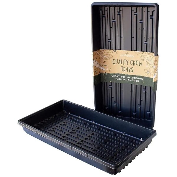 Capacity 10x20 Black Plastic Plant Trays for Seedlings and Microgreens