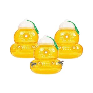 Capacity 3 Pack Wasp Trap Catches Wasps, Yellow Jackets, and Hornets