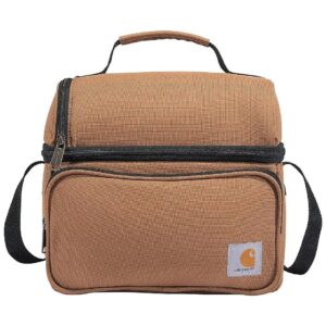 Carhartt Brown Insulated Lunch Bag with Multiple Storage Compartments and ID Tag