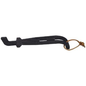 Cast Iron BBQ Lifter for Charcoal and Gas Grills with Leather Lanyard