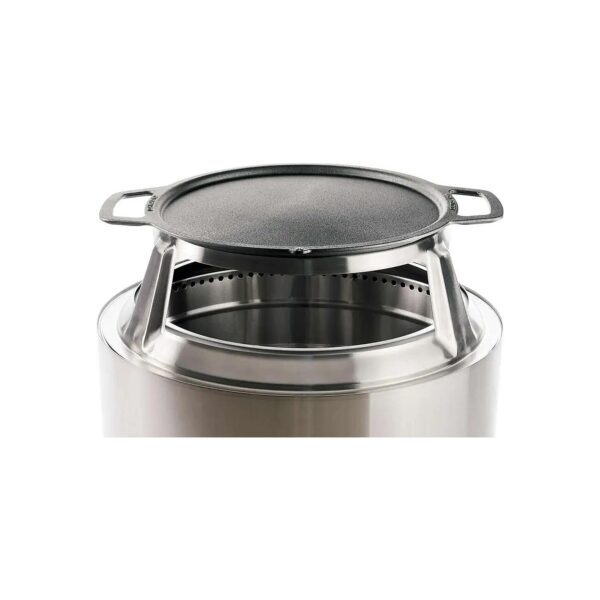 Cast Iron Griddle with Stainless Steel Hub for Outdoor Cooking Adventures