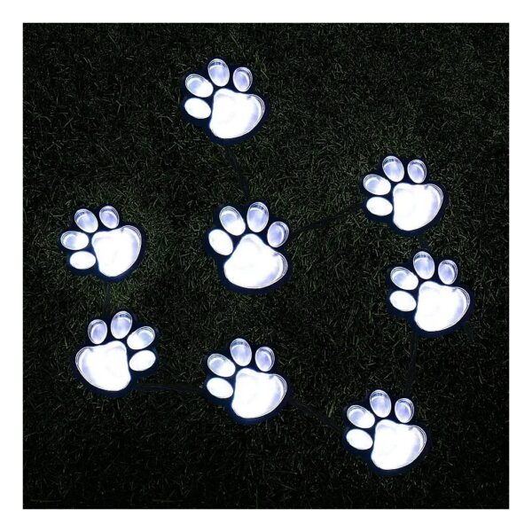 Cat and Dog Paw Print Solar Lights for Garden and Patio Decoration