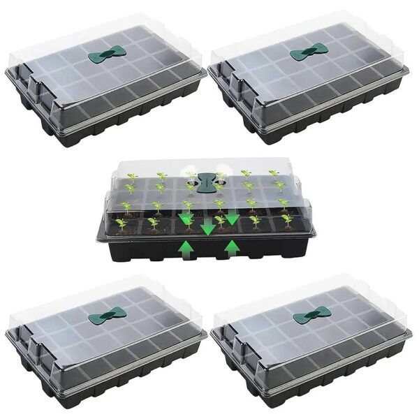 Cell Seedling Starter Tray with Drainage Hole and Adjustable Dome for Optimal Germination