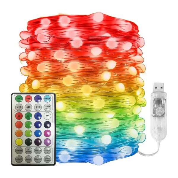 Changing Fairy Lights LED RGB Twinkle Lights for Bedroom Decoration with Timer Function