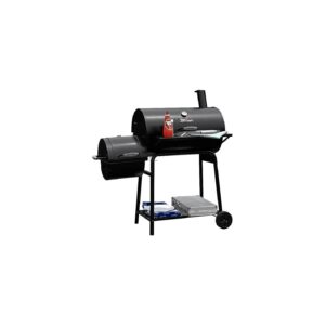 Charcoal Grill with Chrome-Plated Warming Rack and Offset Smoker