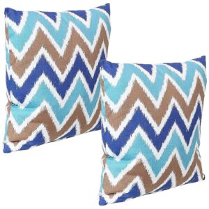 Chevron Bliss Patterned Polyester Square Throw Pillow Covers Set of 2