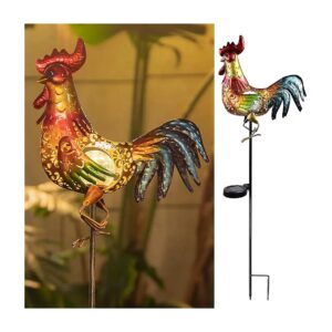 Chicken Decor Rooster Solar Light Outdoor Garden Statue for Lovely Yard Art