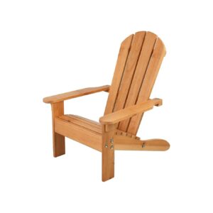 Child-Friendly Wooden Adirondack Chair with Honey Finish for Ages 3-8