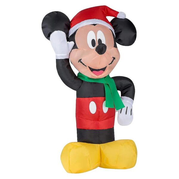 Christmas Airblown Inflatable Decorations with Disney's Mickey Mouse Santa Hat