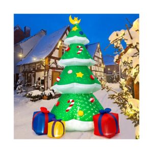 Christmas Decoration Giant Inflatable Tree with Built-in Snowflake Lights and Gift Boxes