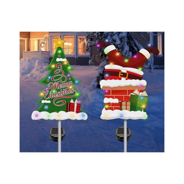 Christmas Decorations Outdoor Yard with Solar Powered Stake Lights