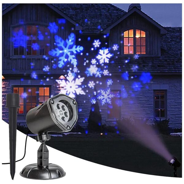 Christmas Snowflake Projector Lights with 2 Installation Methods for Indoors and Outdoors