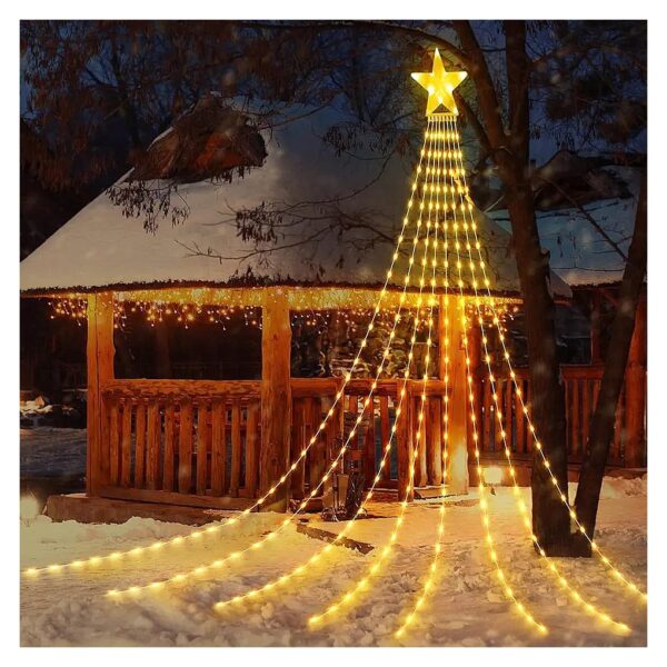 Christmas Tree Decorations with 8 Modes and Waterproof LED Lights for Outdoor Yard