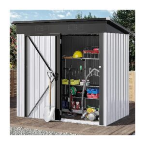 Classic 5x3FT Metal Garden Shed with Lockable Door, Air Vent, and Ample Storage Space