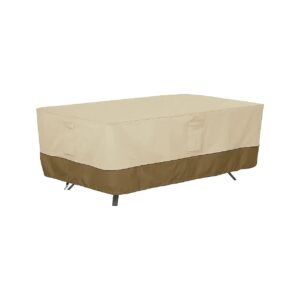 Classic 72 Inch Patio Furniture Cover in Pebble Bark Earth Polyester Material