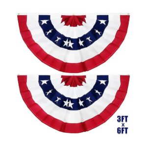 Classic American Flag Banners 2 Pack 3x6 Feet with Patriotic Stars and Stripes Pattern