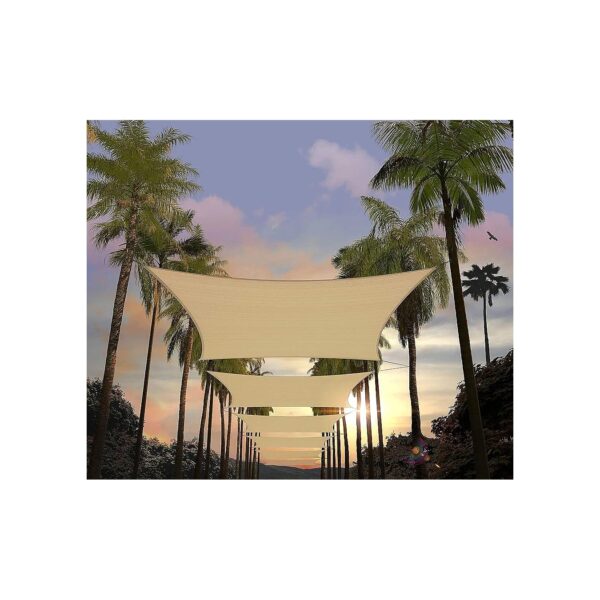 Classic Beige HDPE Shade Sail Canopy Awning with 3 Years Warranty and Custom Size Options