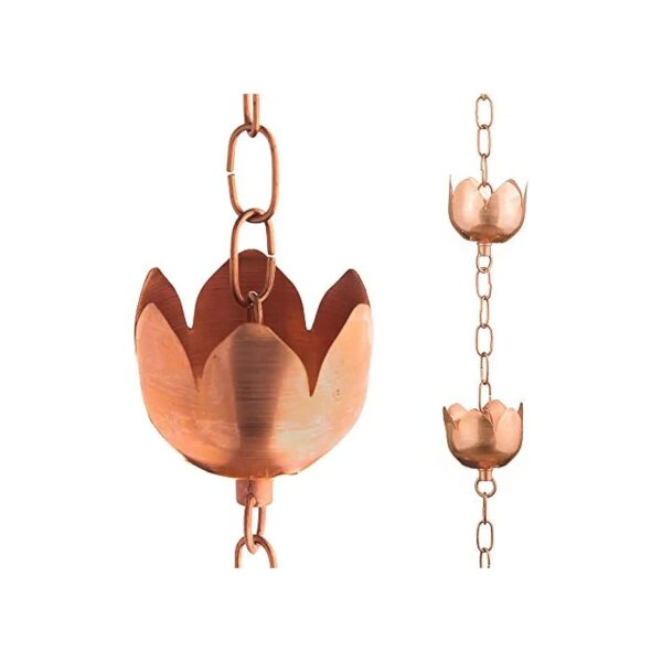 Classic Copper Rain Chain with En