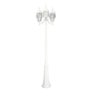 Classic Cottage Outdoor Post Light with White Finish and Clear Beveled Glass Shade