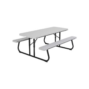 Classic Folding Picnic Table with Dual Height Adjustment for Eight Comfortable Seats