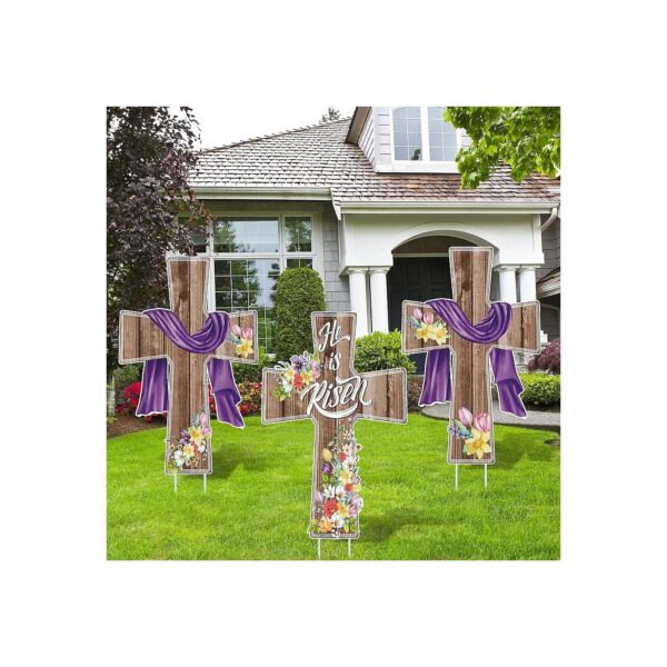 Classic He Is Risen Easter Yard Signs for Outdoor Decoration at Home