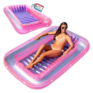 Classic Inflatable Tanning Float with Reflective Base for Serene Sunbathing