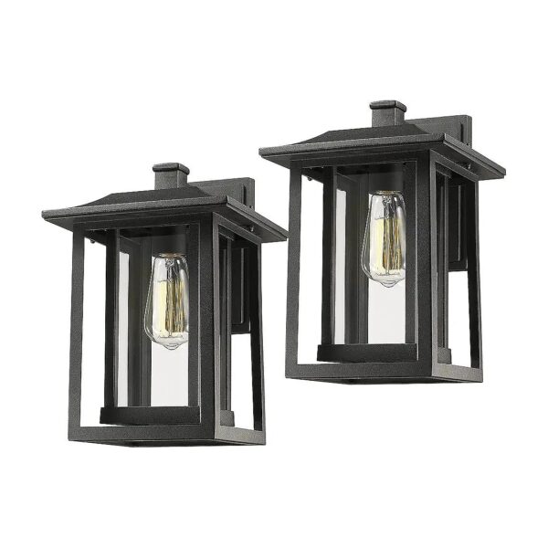 Classic Outdoor Light Fixture with Photocell Sensor and Clear Glass Shade