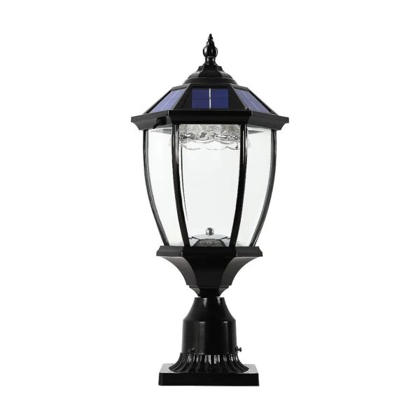 Classic Solar Post Light with Solar Panel and LED Light, Easy to Install and Maintain