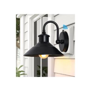 Classic Vintage Design Sand Black Outdoor Barn Light with Gooseneck Rod and E26 Base