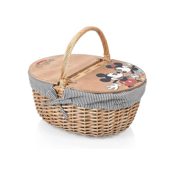 Classic Vintage Wicker Picnic Basket for Two with Dual-Entry Lid and Lifetime Guarantee