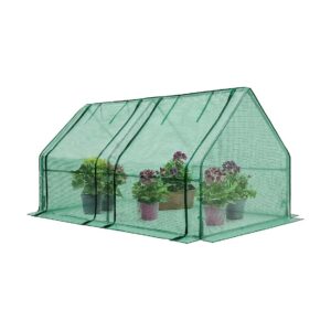 Clear Green PE Cover Low Tunnel Mini Greenhouse for Indoor Outdoor Gardening and Storage