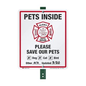 Clear Signage for Pet Awareness with 12x10 Inch Red Black and White Design