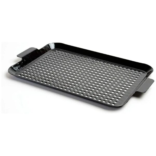 Coated Cooking Grid with Perforated Steel for Effortless Food Release and Secure Grip