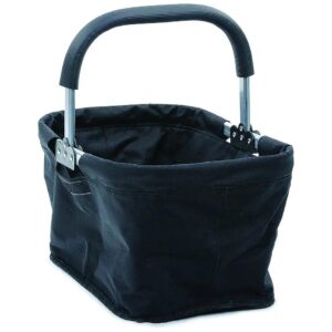 Collapsible Aluminum Frame Market Basket with Zipper Pocket for Easy Storage