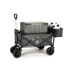 Collapsible Folding Garden Wagon with Large Storage Space and Smooth All-Terrain Wheels