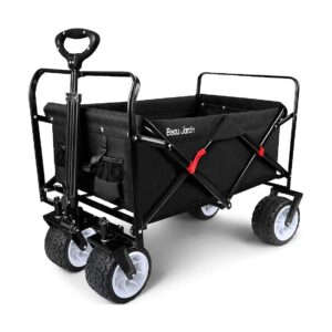 Collapsible Grocery Wagon with Wide Wheels for Easy Transport