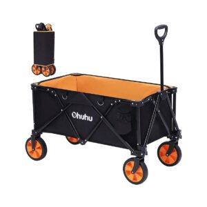 Collapsible Wagon for Heavy Duty Utility with 400 Pound Capacity and Adjustable Handle