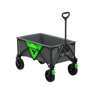 Collapsible Wagon with Adjustable Handle, Cup Holders, and Compact Design