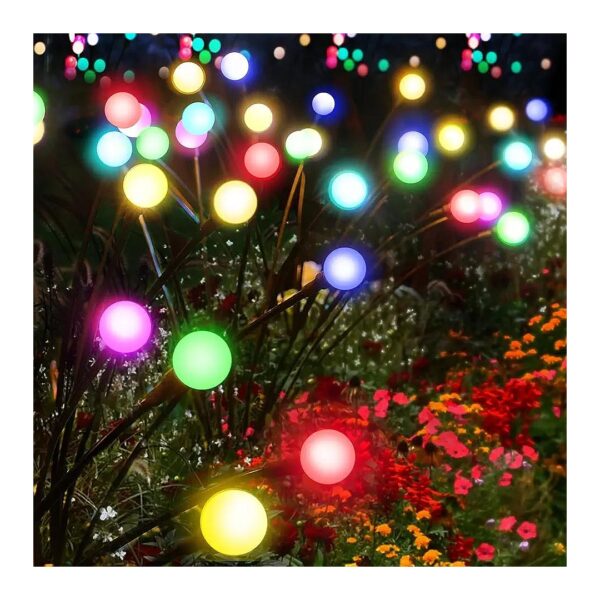 Color Changing Solar Firefly Lights for Outdoor Patio, Yard, and Walkway Decoration