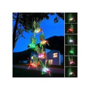 Color Changing Solar Powered Hummingbird Light for Backyard Pathway Decor