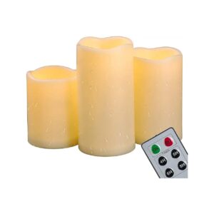 Colored Water-Resistant LED Fake Candles with Battery Operation for Outdoor or Indoor Use