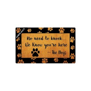 Colorful Dog Theme Doormats with Anti-Slip Rubber Back for Festival Gift