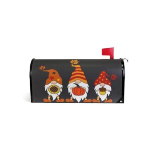 Colorful Fall Gnomes Magnetic Mailbox Cover for Standard or Oversized Mailing Stations