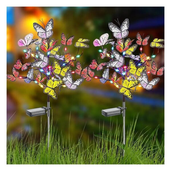 Colorful Outdoor Decor Lights with Solar Power and Butterfly Theme