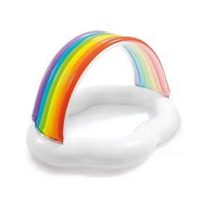 Colorful Rainbow Cloud Shaped Inflatable Pool for Small Kids to Enjoy