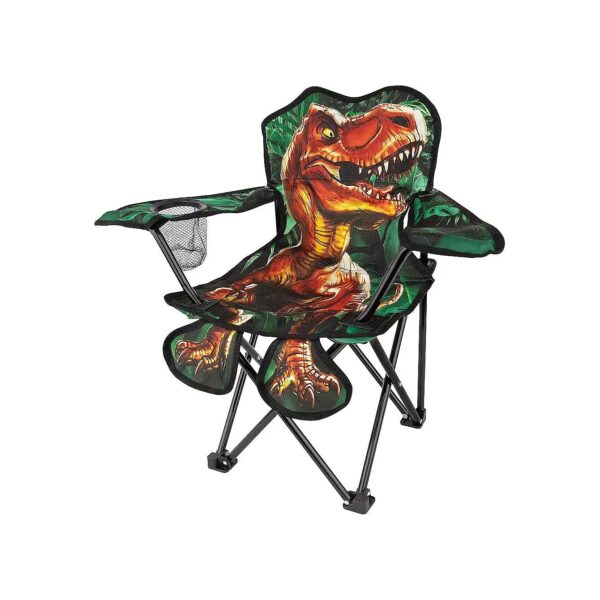 Colorful and Fun Dinosaur Chair for Kids with Sturdy Metal Construction and Carry Bag